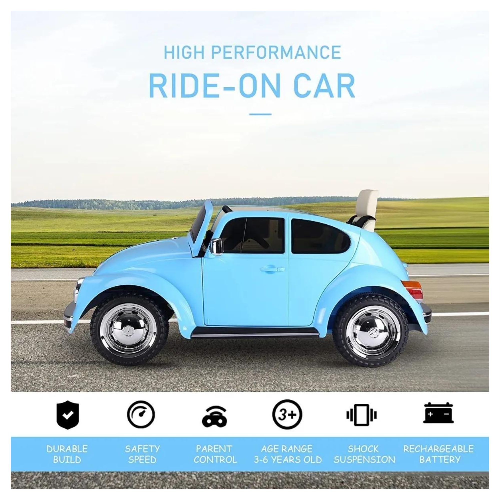 Montable Eléctrico VW Beetle para Niños Azul