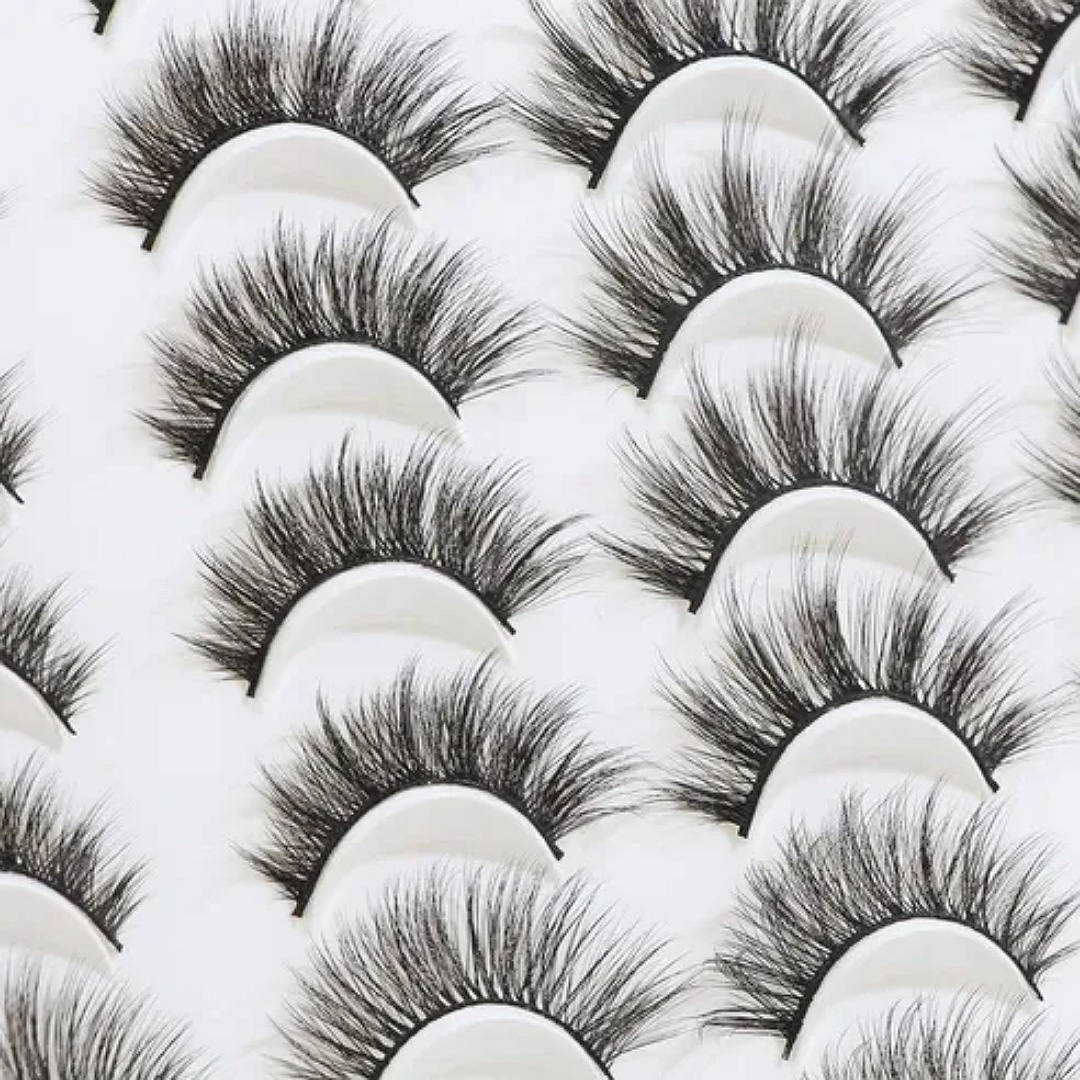 20 Pares De Pestañas Postizas 3d Mixtas De Visón Natural