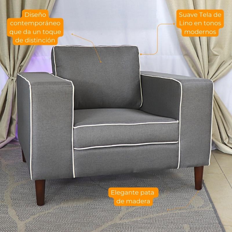 Sillón Moderno Individual Gris Vancouver