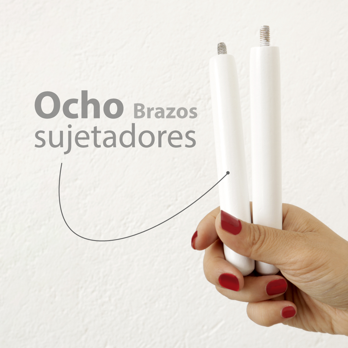 Perchero De Madera Minimalista Estilo Oriental Con 8 Ganchos Blanco