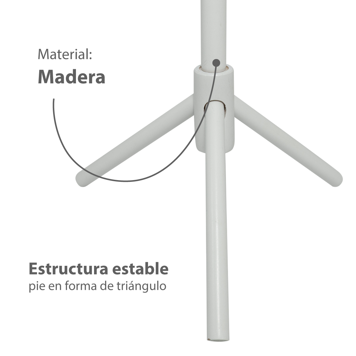 Perchero De Madera Minimalista Estilo Oriental Con 8 Ganchos Blanco