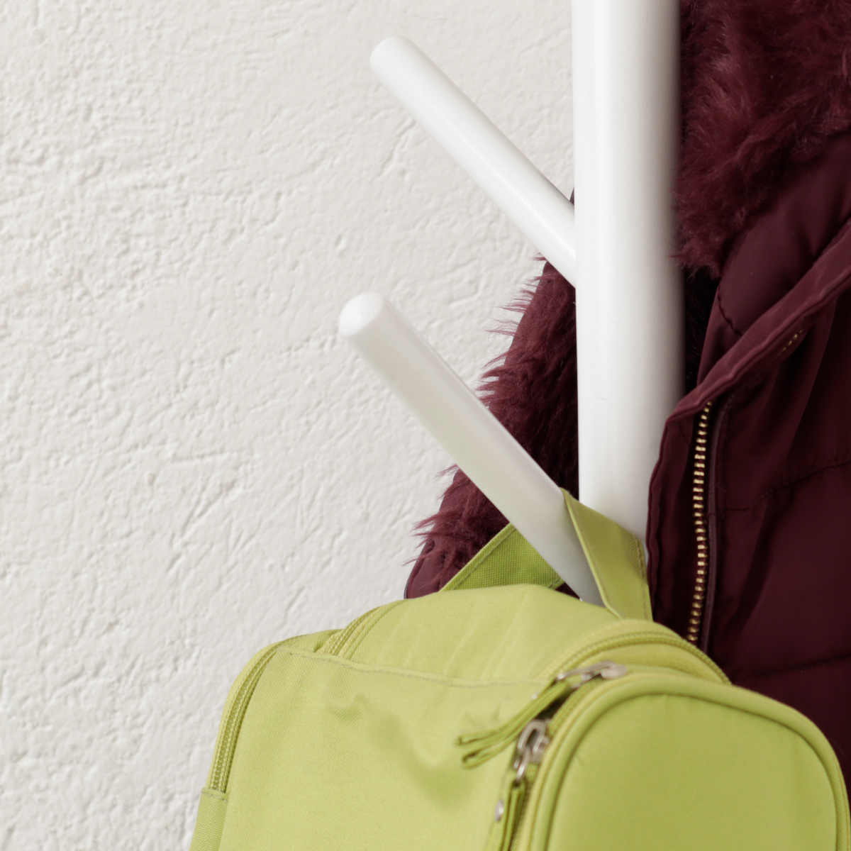 Perchero De Madera Minimalista Estilo Oriental Con 8 Ganchos Blanco