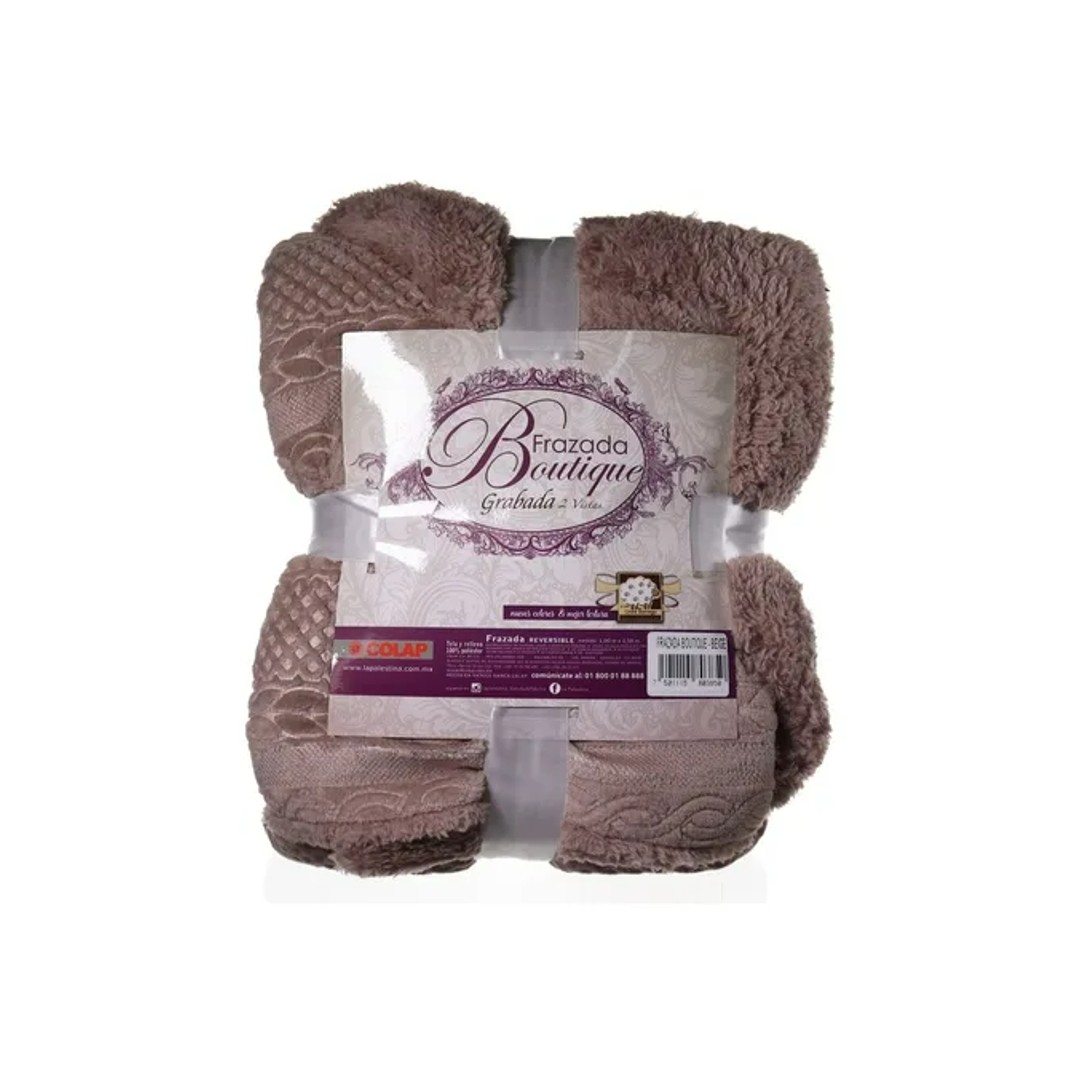Frazada Individual Doble Vista Suave Cobija Grabada Ligera