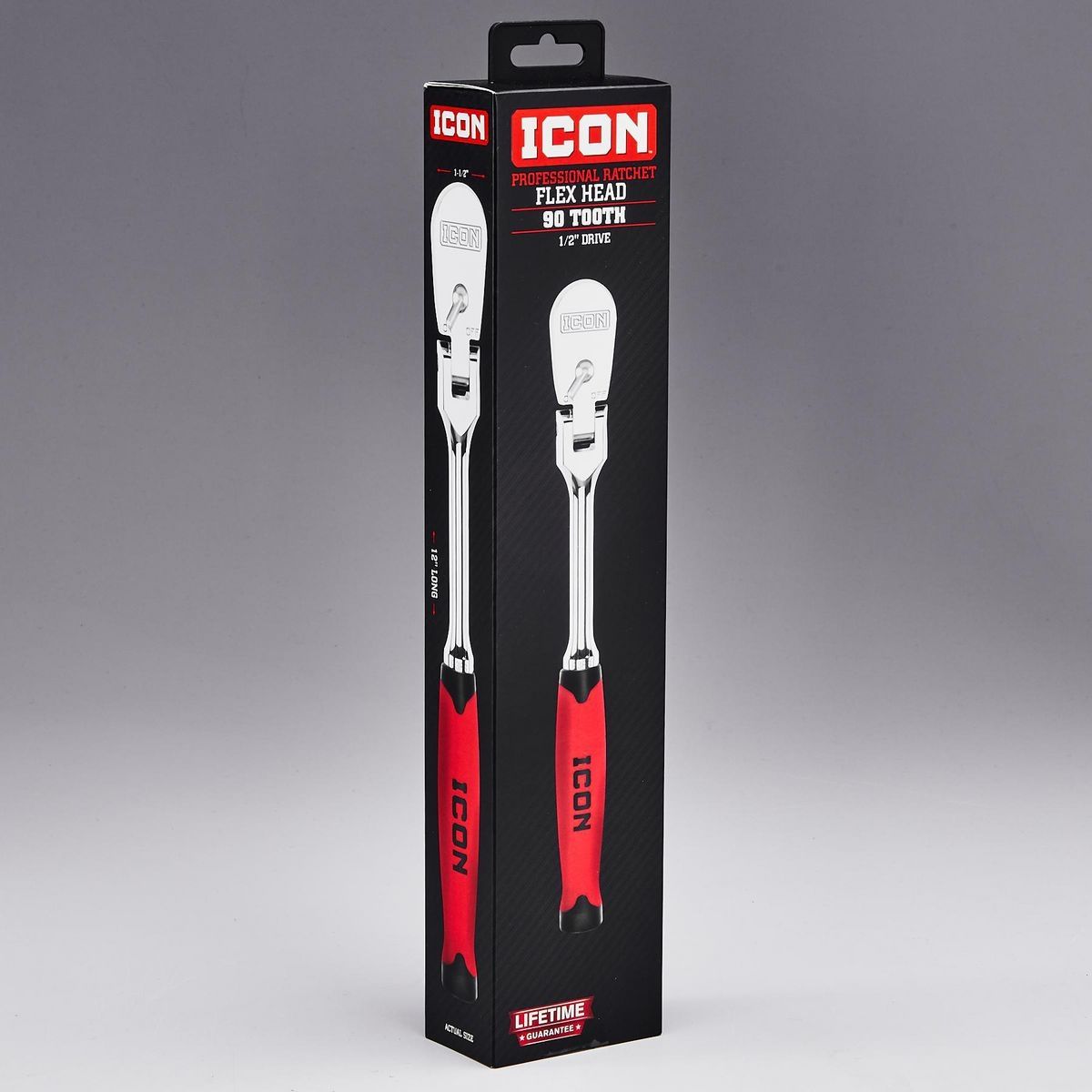 Matraca con cabeza flexible de mango largo 1/2 ICON