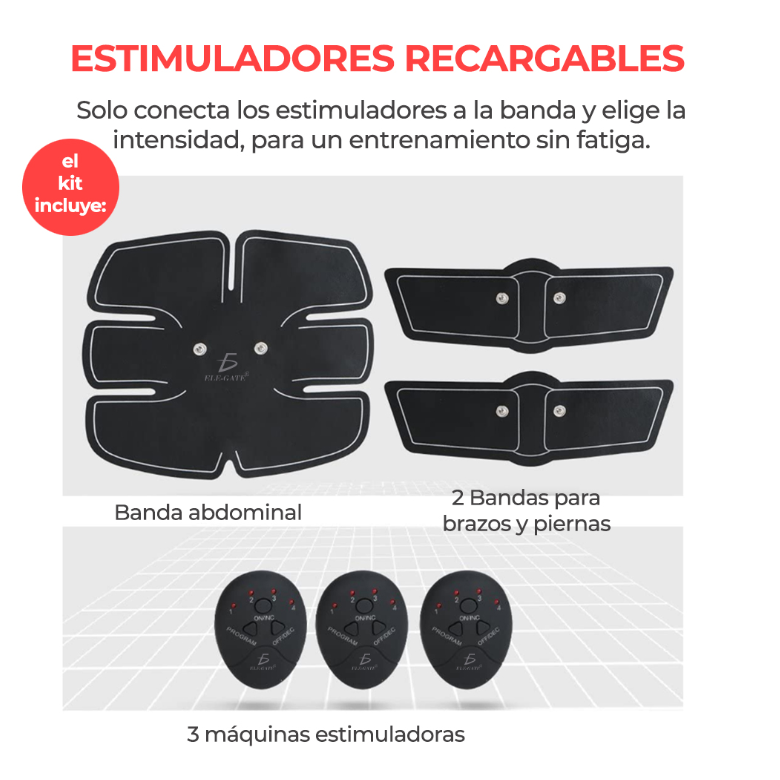 Parche Inteligente Músculo Abdominal Brazo Pierna Fitness