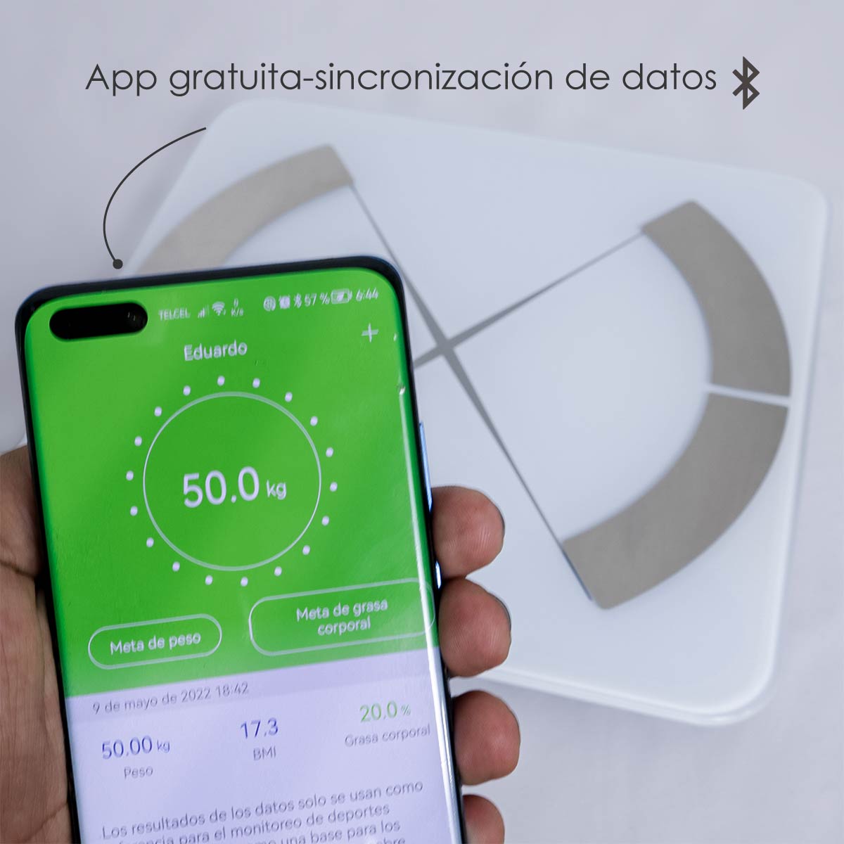 Báscula Digital Analizador De Grasa Corporal Inteligente 