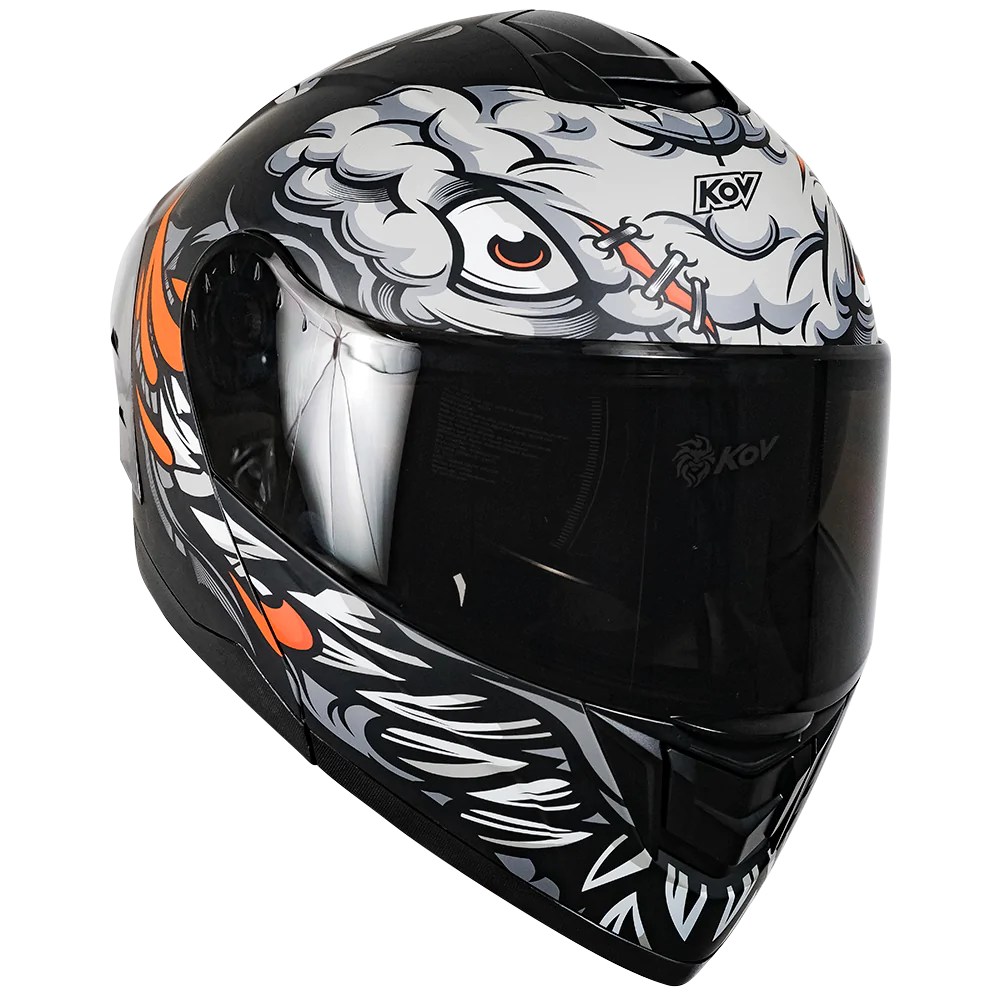 CASCO KOV BRAINY RUSH GRIS ABATIBLE PARA MOTO CERTIFICADO DOT 