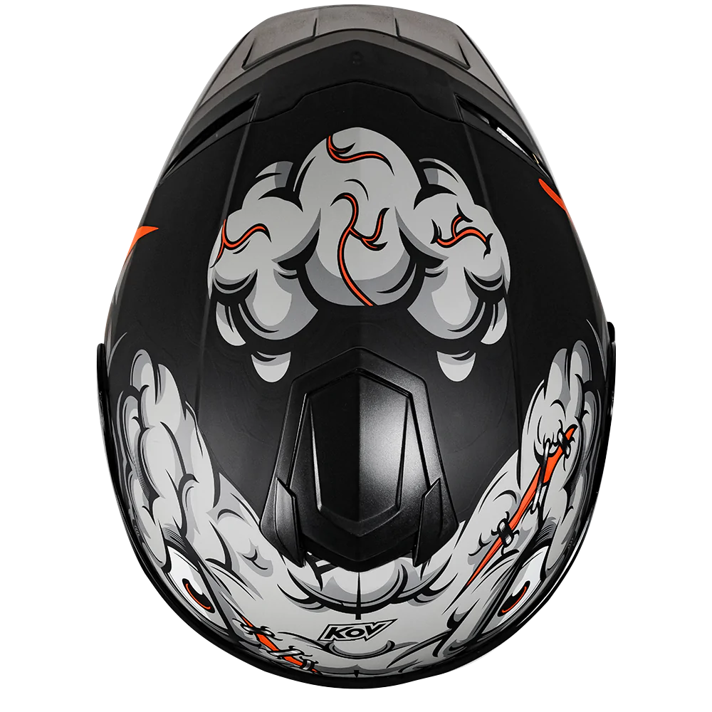 CASCO KOV BRAINY RUSH GRIS ABATIBLE PARA MOTO CERTIFICADO DOT 