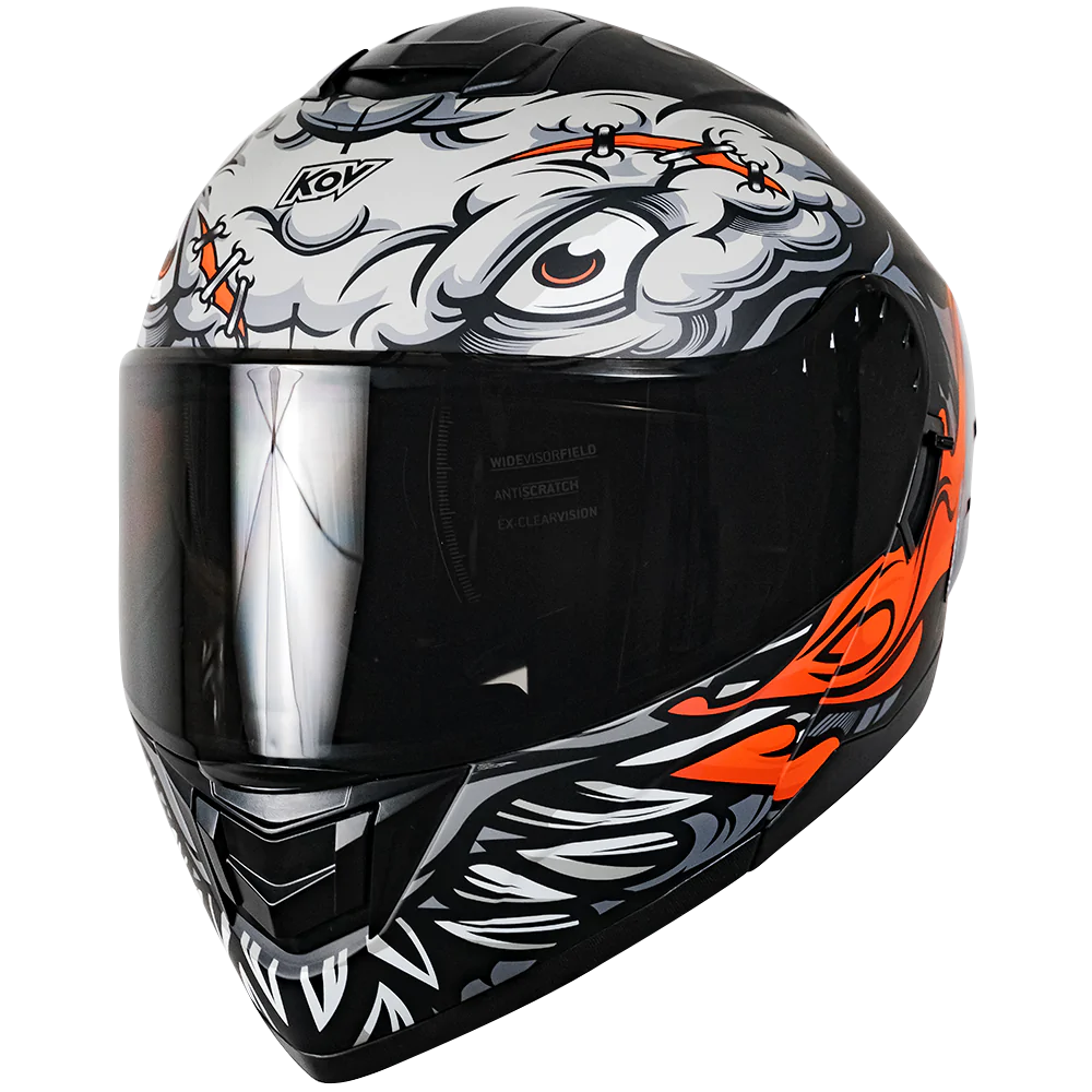 CASCO KOV BRAINY RUSH GRIS ABATIBLE PARA MOTO CERTIFICADO DOT 