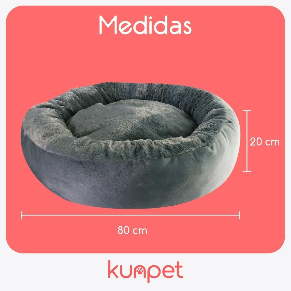 Cama para perro grande tipo dona lisa 80cm gris