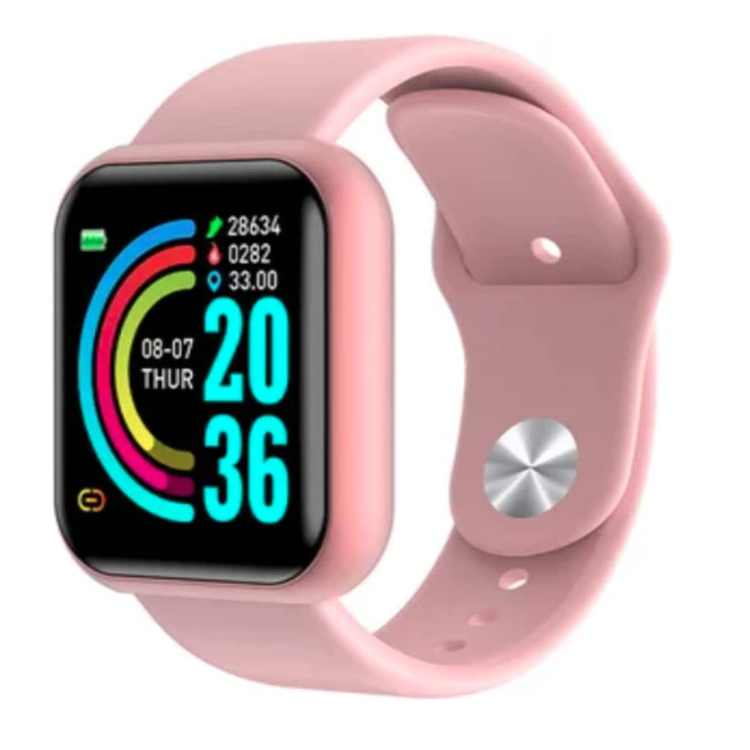 Smartwatch Reloj Inteligente D20 Y68 Rosa Reloj Inteligente Bluetooth Contra Agua 