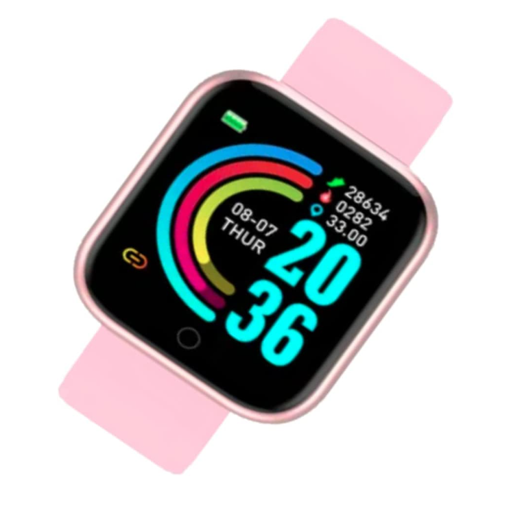 Smartwatch Reloj Inteligente D20 Y68 Rosa Reloj Inteligente Bluetooth Contra Agua 