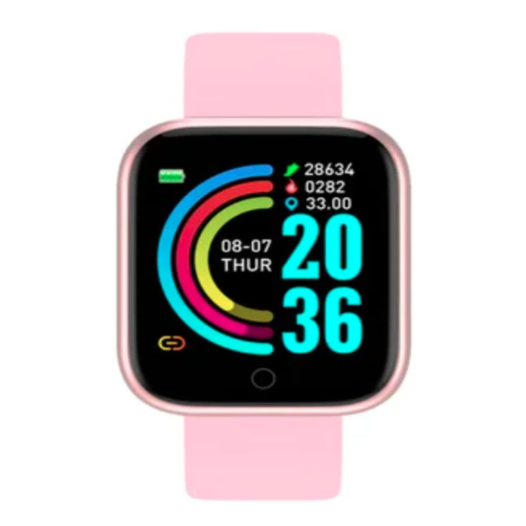 Smartwatch Reloj Inteligente D20 Y68 Rosa Reloj Inteligente Bluetooth Contra Agua 