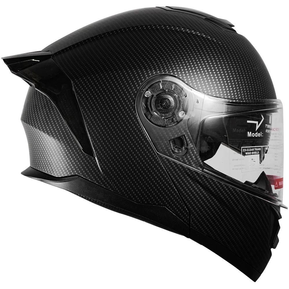 CASCO KOV ZERO ABATIBLE TIPO FIBRA DE CARBONO CERTIFICADO DOT