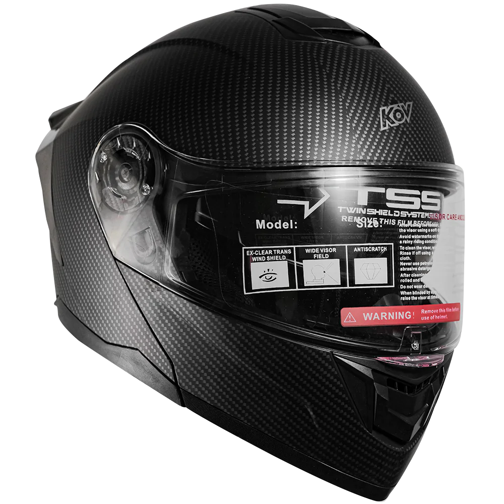 CASCO KOV ZERO ABATIBLE TIPO FIBRA DE CARBONO CERTIFICADO DOT