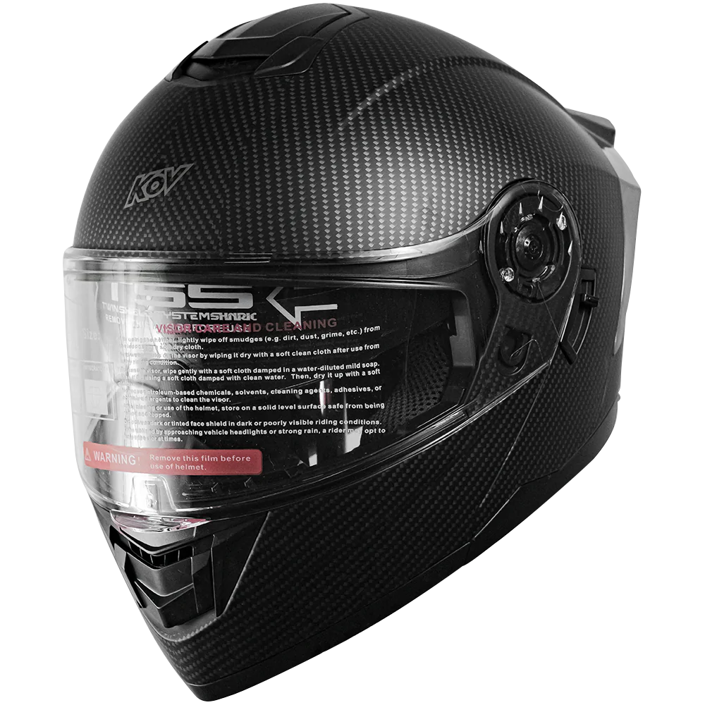 CASCO KOV ZERO ABATIBLE TIPO FIBRA DE CARBONO CERTIFICADO DOT