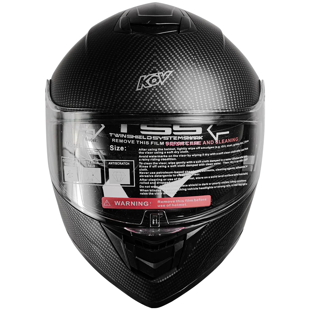 CASCO KOV ZERO ABATIBLE TIPO FIBRA DE CARBONO CERTIFICADO DOT