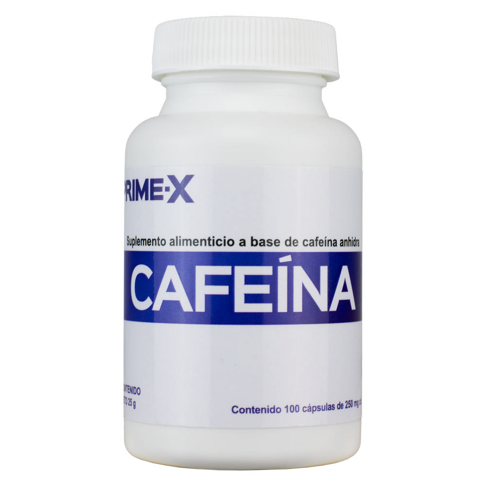 Cafeína Primetech 100 caps 200 mg c/u