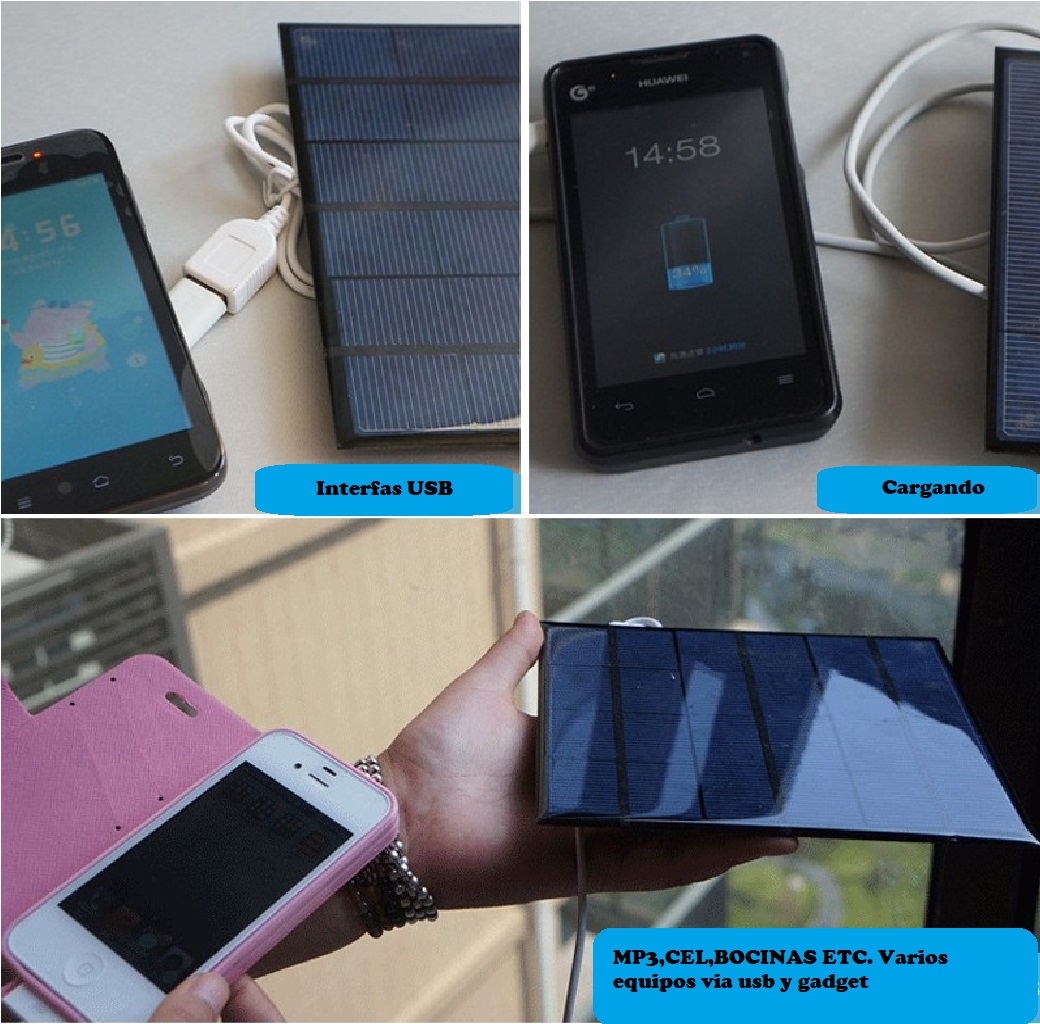 Cargador Panel Solar portátil USB batería celda energía viajes aire libre Camping luz solar 2W