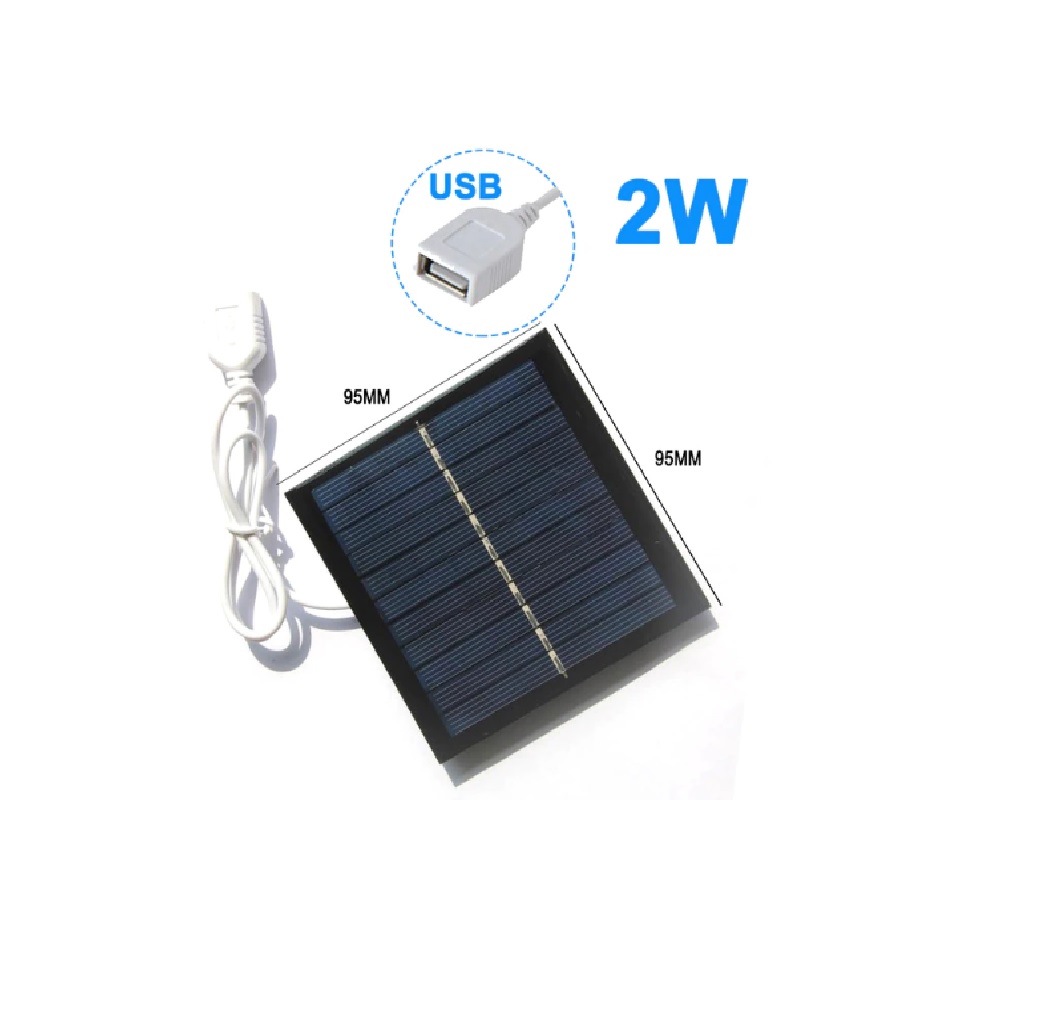 Cargador Panel Solar portátil USB batería celda energía viajes aire libre Camping luz solar 2W