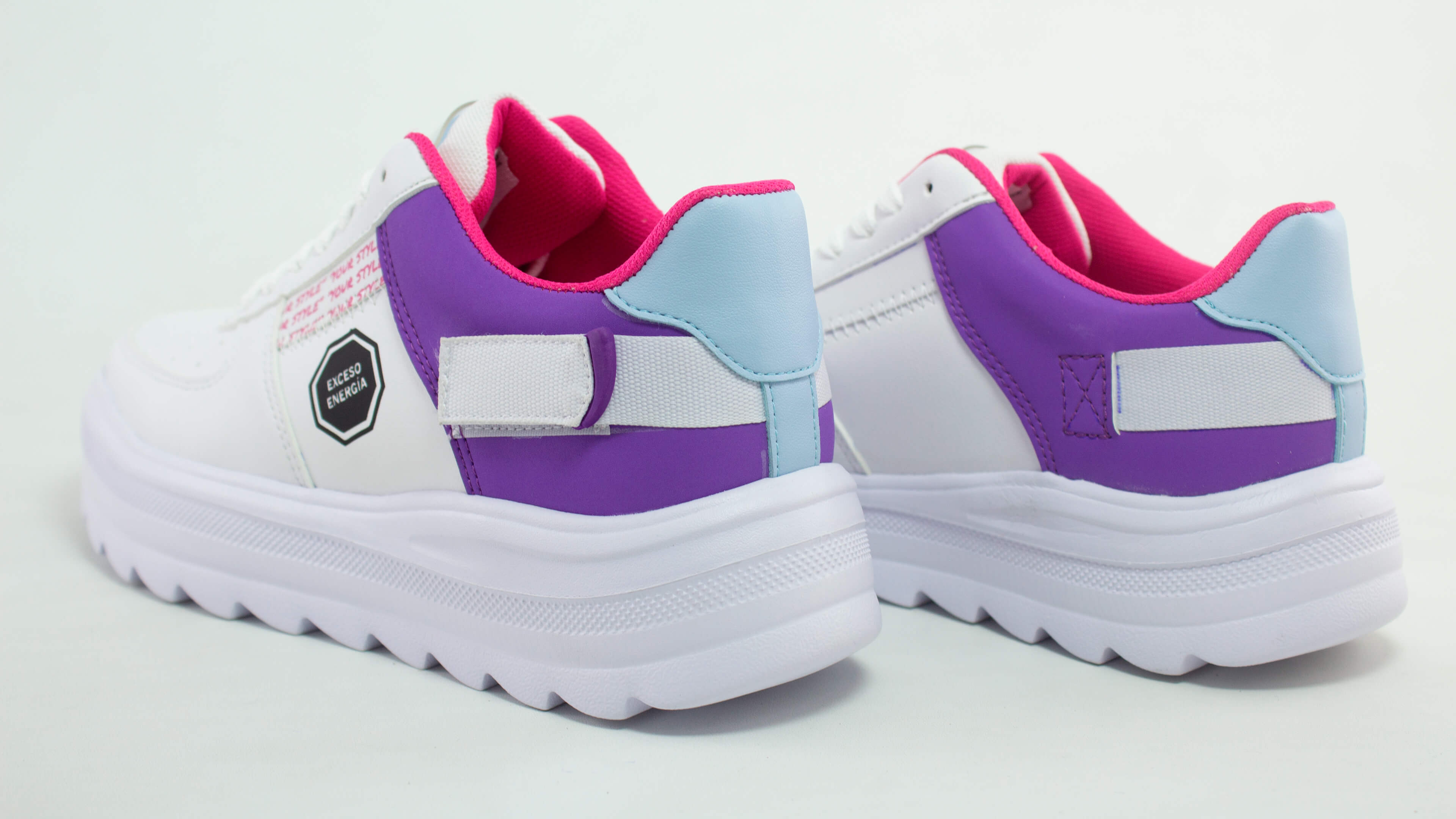 Tenis Newk Mujer Línea Nk Keni Color Blanco Morado Fiusha