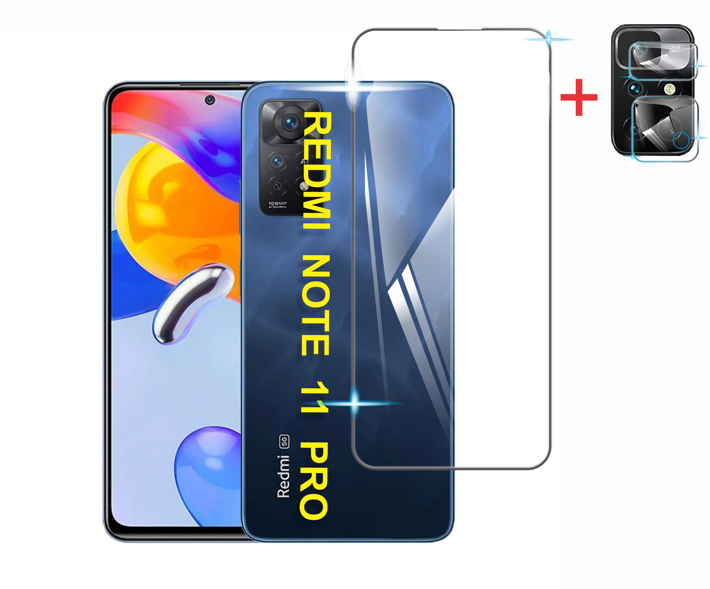 2 Pzas Cristal Templado 9d Para Xiaomi Redmi Note 8 Pro contorno negro