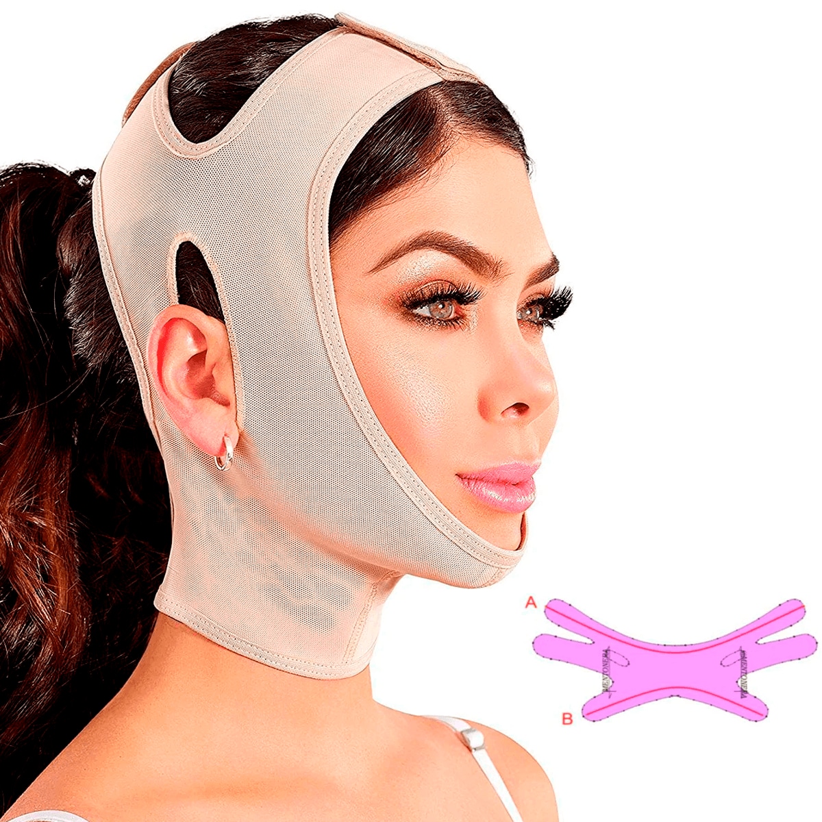 Faja Colombiana Mentonera Reductores Papada, Faja Correa Reductora Adelgazante Facial, Faja Mentonera Reductora Y Cirugia Bichectomia.