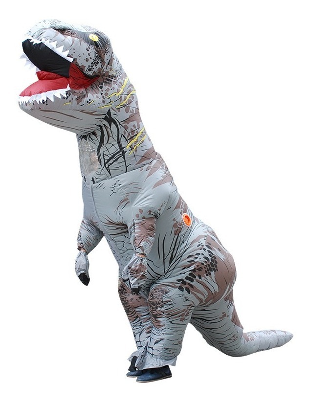Disfraz Dinosaurio Traje Inflable T-rex Jurasico Adulto Blanco