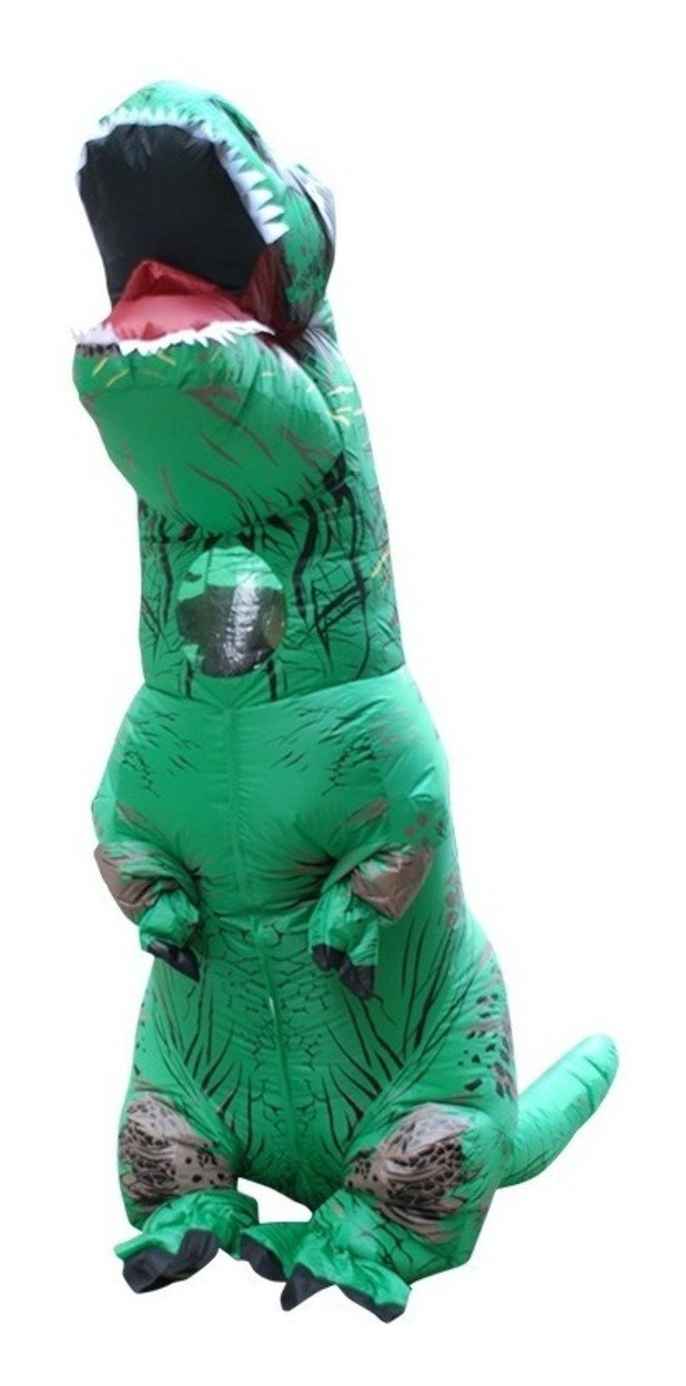 Disfraz Dinosaurio Traje Inflable T-rex Jurasico Adulto Verde