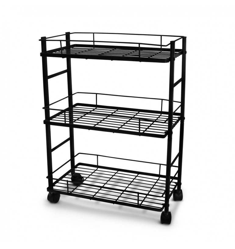 Carrito de almacenamiento – 3 niveles de metal con ruedas organizador de  herramientas, carrito de manualidades, estante organizador multiusos,  estante