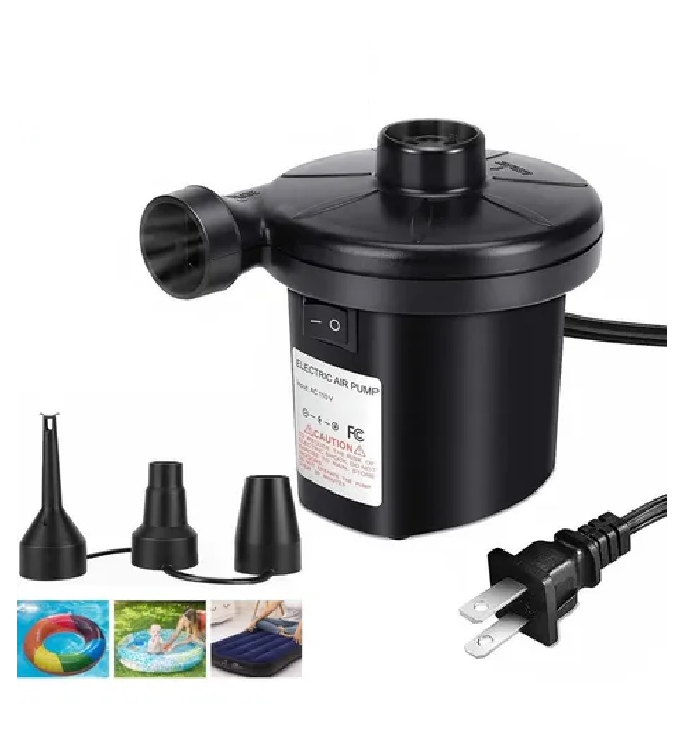 Inflador Eléctrico Ca Para Colchones Y Piscinas Inflables Negro