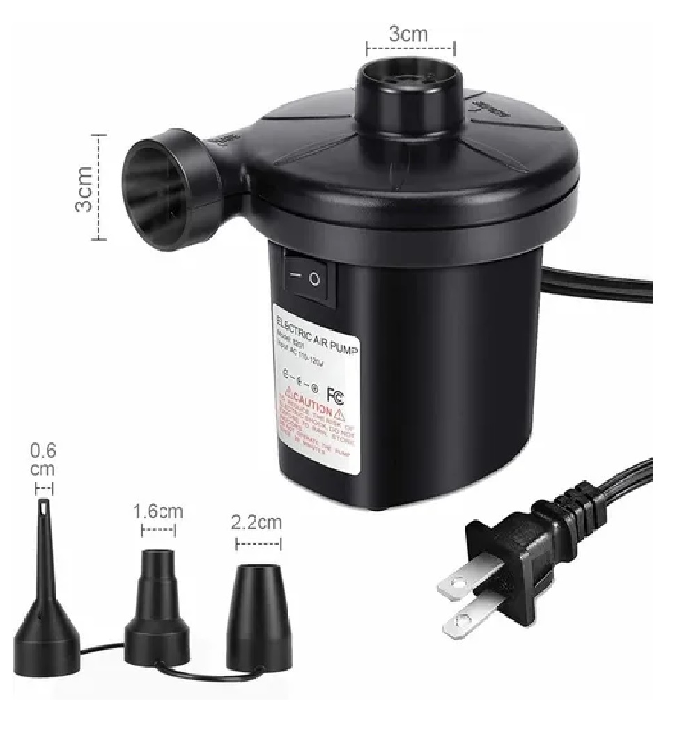 Inflador Eléctrico Ca Para Colchones Y Piscinas Inflables Negro