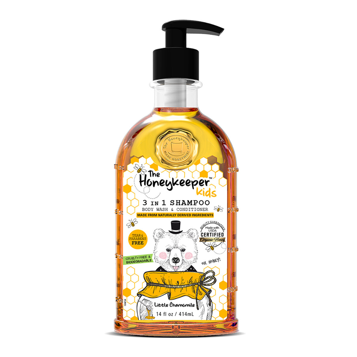 Shampoo Orgánico 3 Piezas Para Niños The Honey Keeper