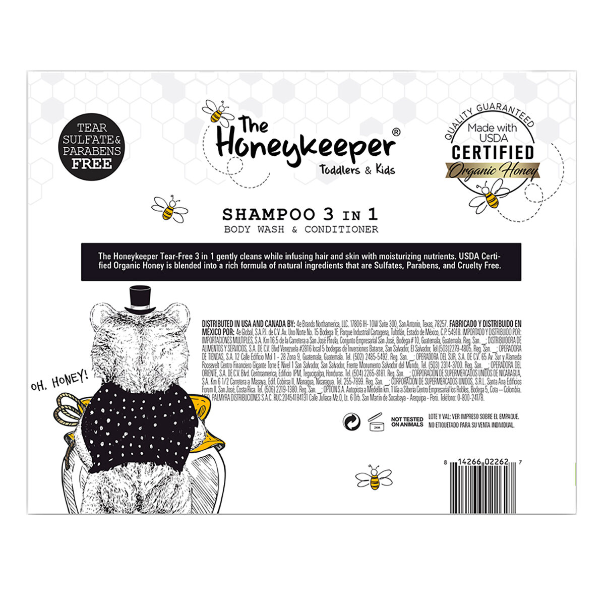 Shampoo Orgánico 3 Piezas Para Niños The Honey Keeper
