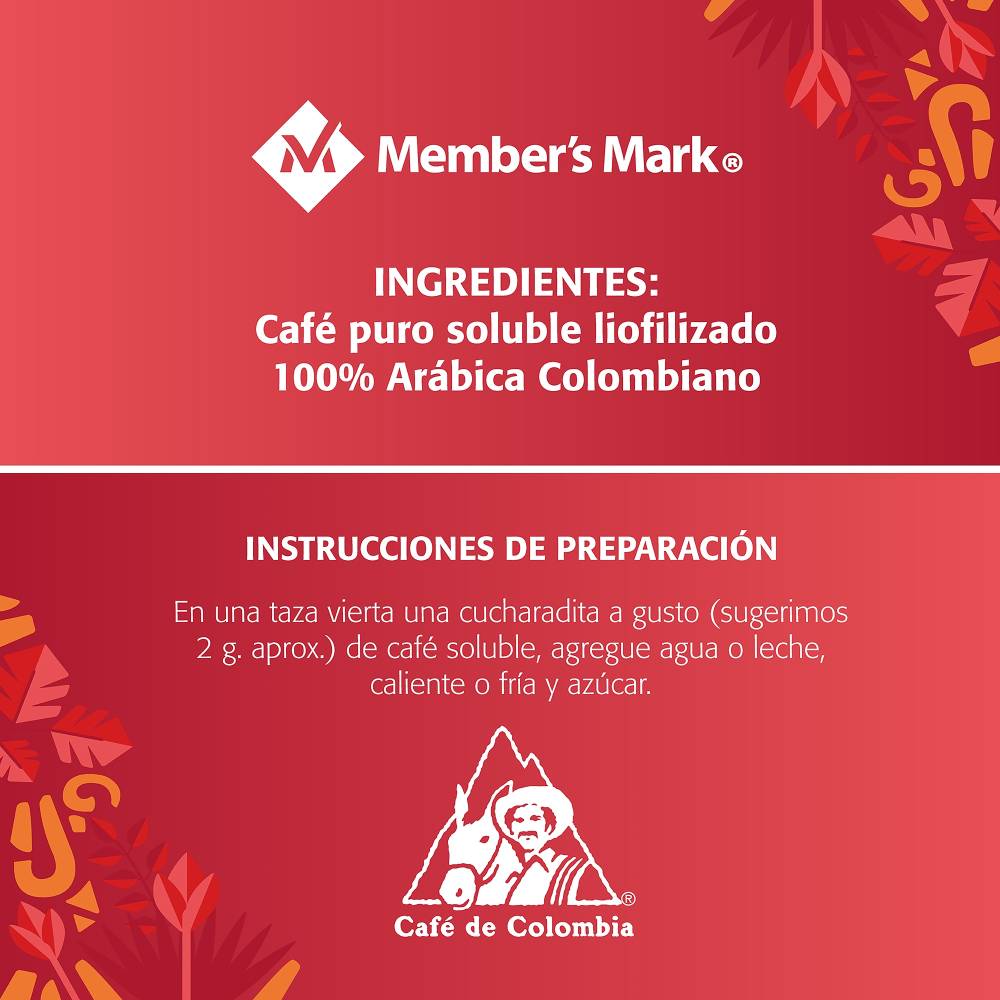 Café Puro Soluble Member's Mark 300g Calidad Gourmet Kosher