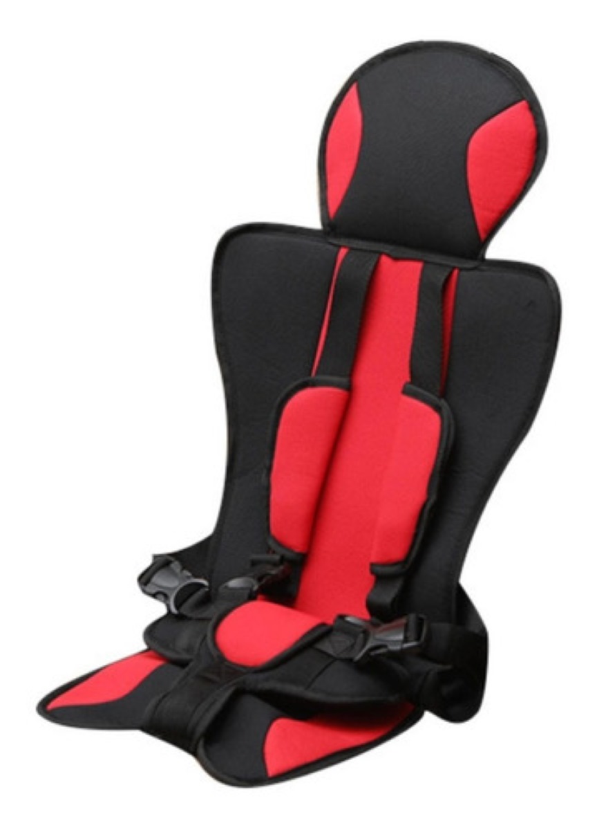 Asiento De Bebé Para Coche Plegable Negro Con Rojo 