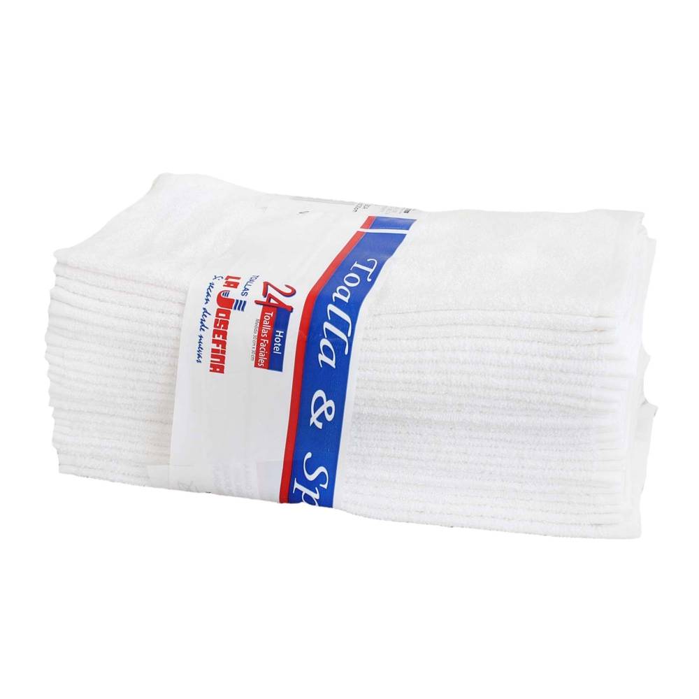 Toallas Faciales La Josefina 100% Algodón 30 x 30 cm 24 Piezas