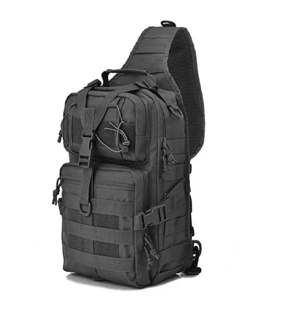 Mochila Táctica Militar Multiusos Grande Pechera Cruzada Negro