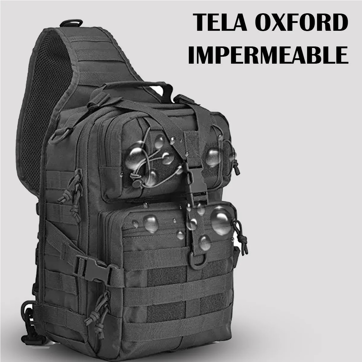 Mochila Táctica Militar Multiusos Grande Pechera Cruzada Negro
