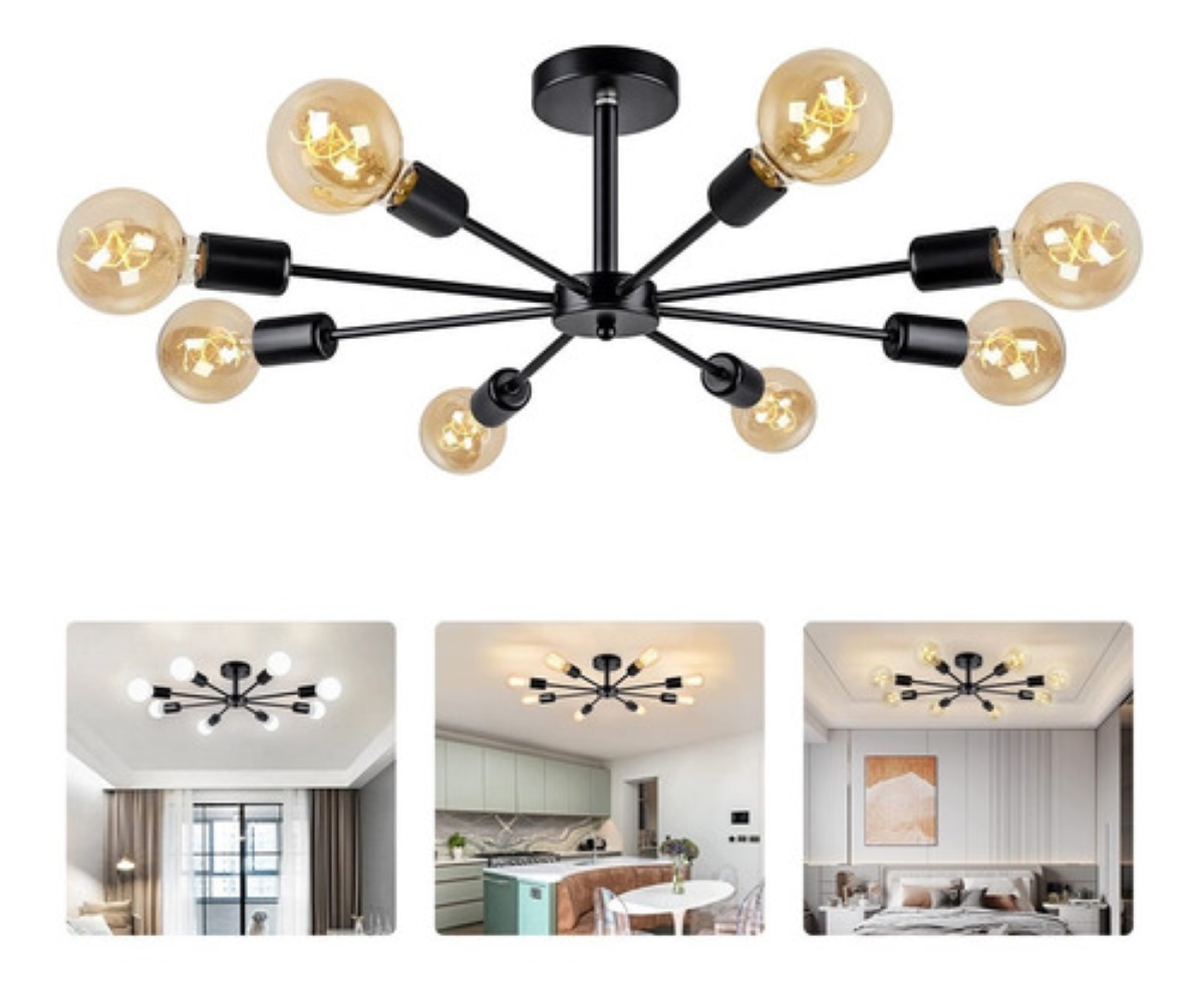 Lámparas De Techo Industriales Colgante 8 Luces 