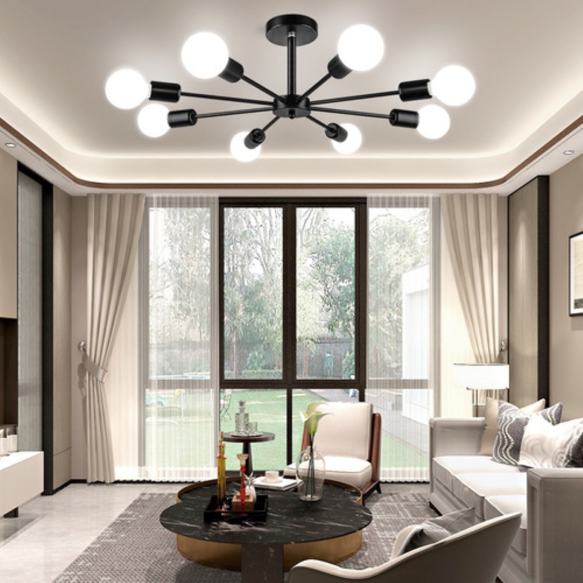 Lámparas De Techo Industriales Colgante 8 Luces 