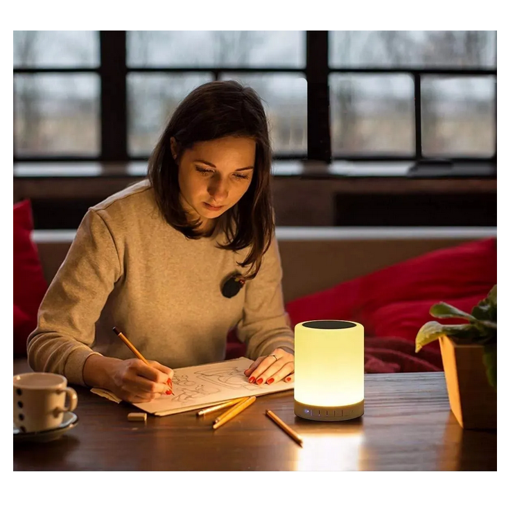 Bocina Touch Lámpara Decorativa Recargable Bluetooth 