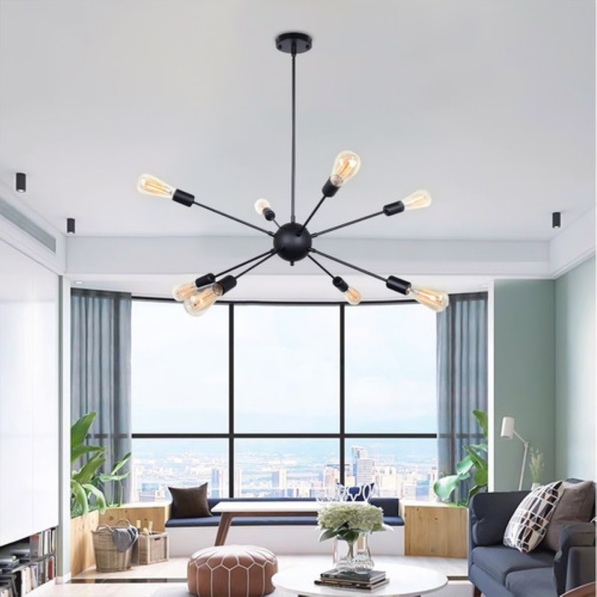 Lámpara De Techo Vintage Colgante 8 Luces E26