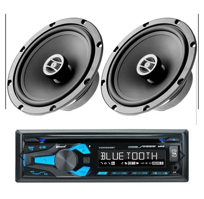 Kit Auto Estéreo Dual Cd Bluetooth + Bocinas Focal 6.5