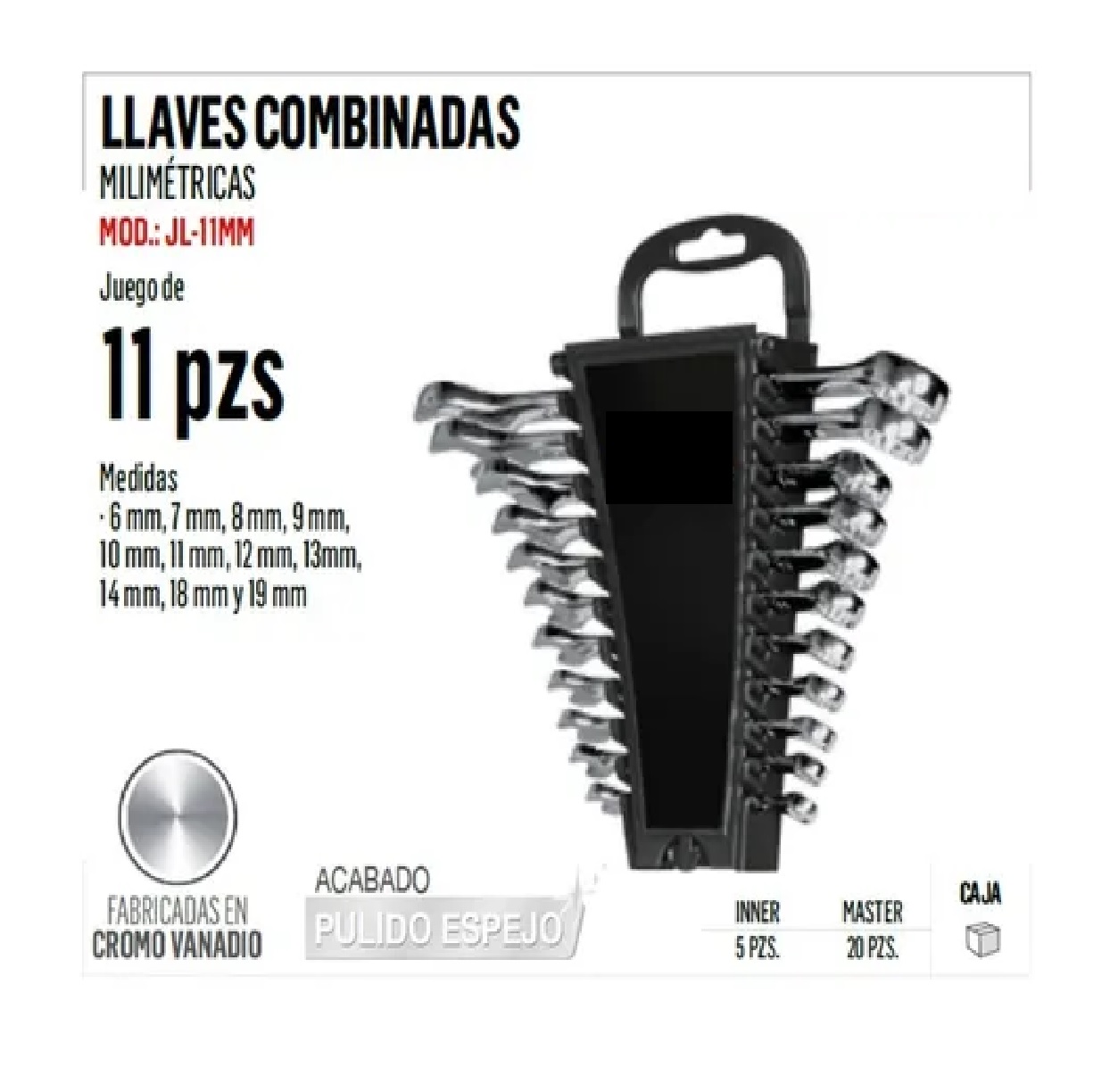 Juego De Llaves Combinadas Milimetrica Cromado