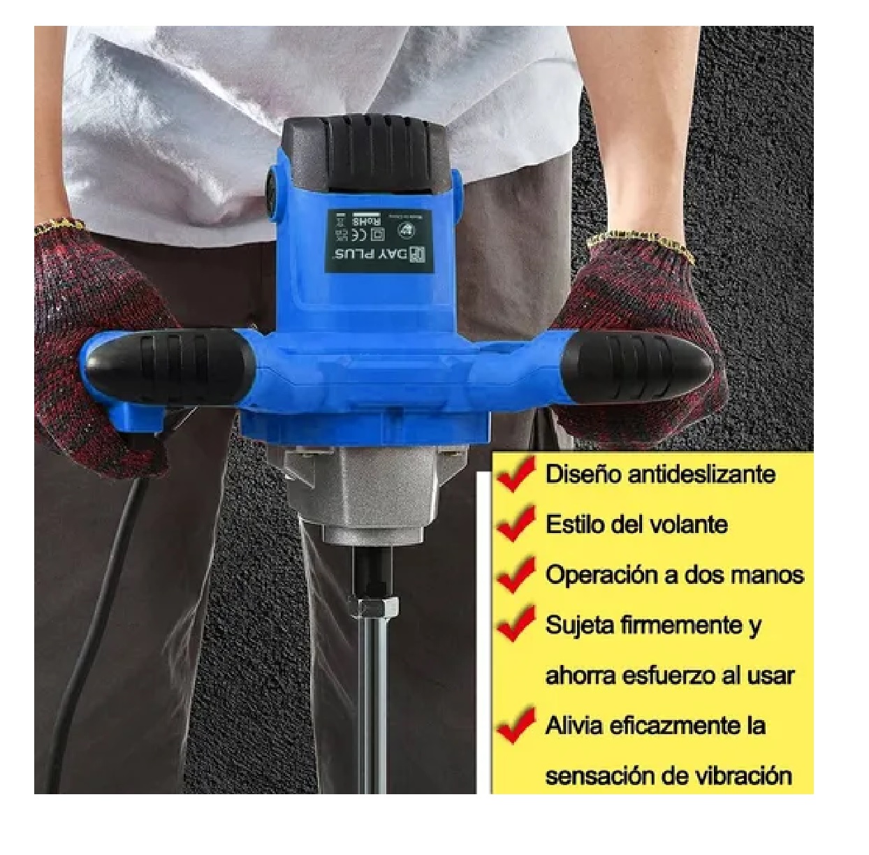 Mezcladora De Pintura Eléctrica De Mortero 127v Azul
