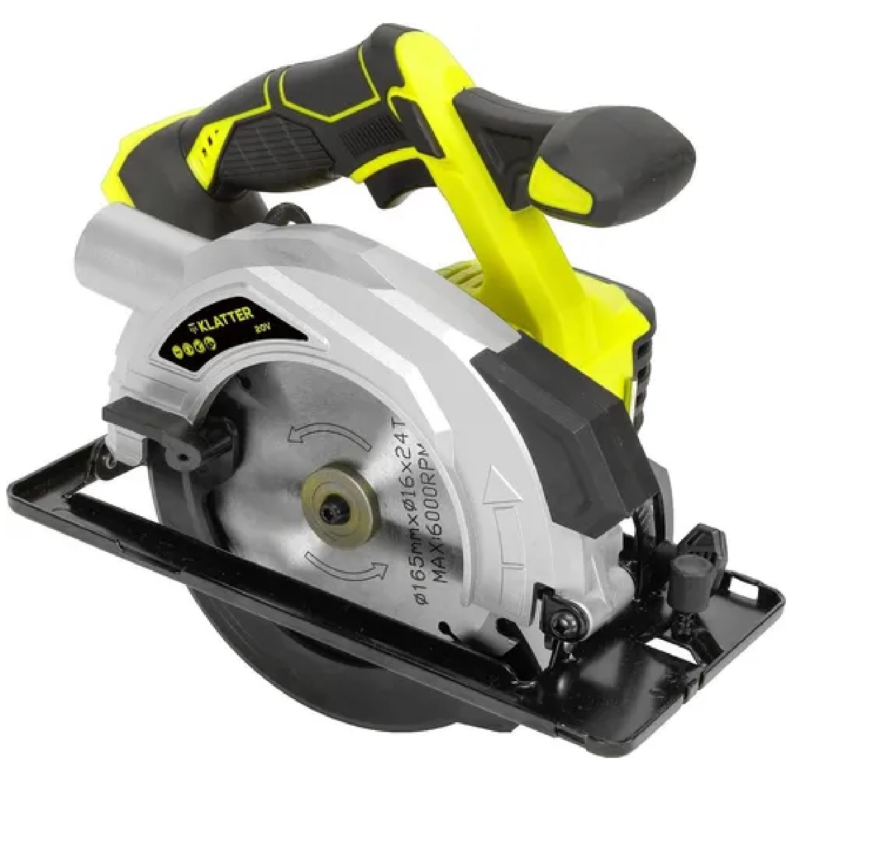 Sierra Circular Inalámbrica 20v 3800rpm Negro c/Amarillo