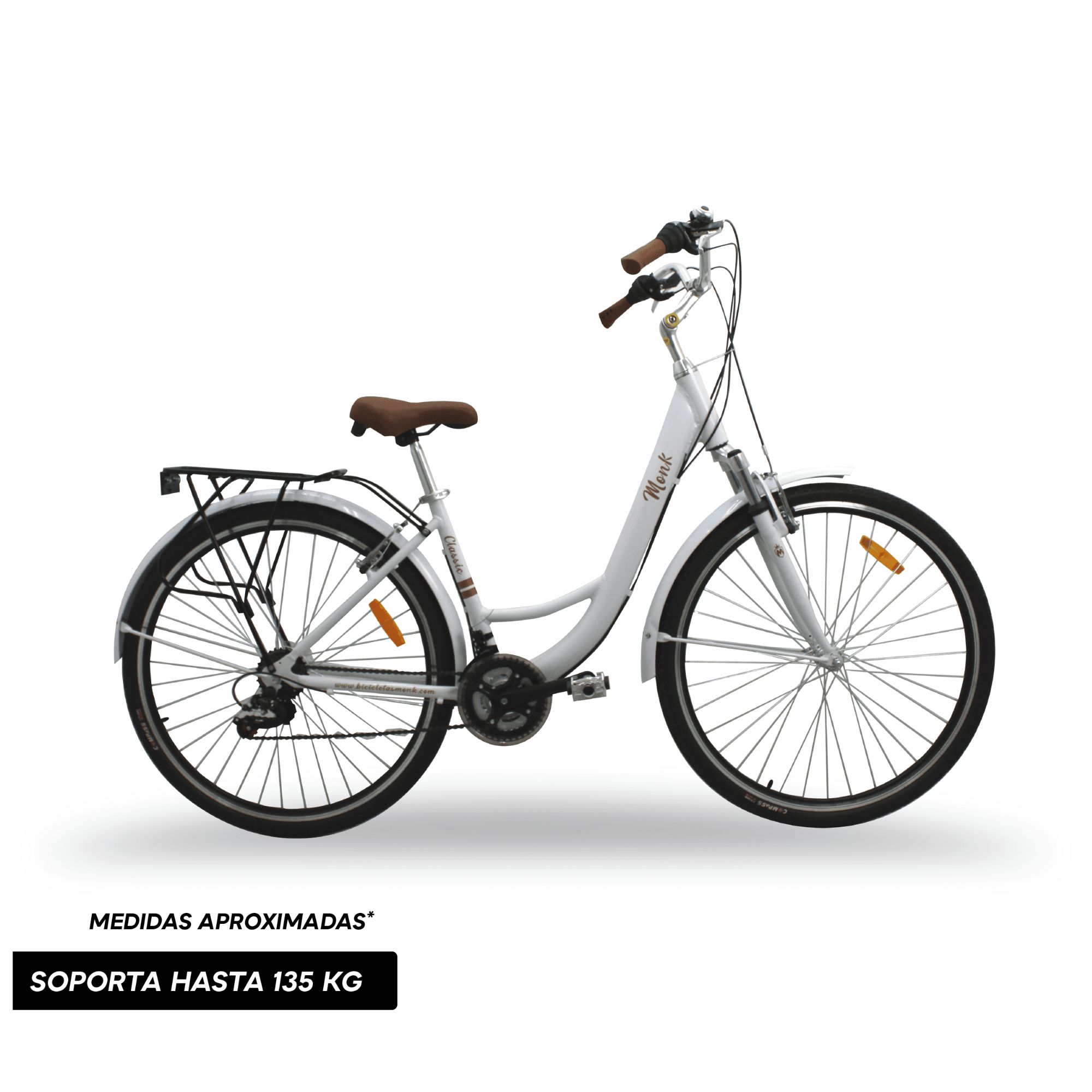 Bicicleta Monk Classic 21 Velocidades Rodada 28 Shimano Blanco