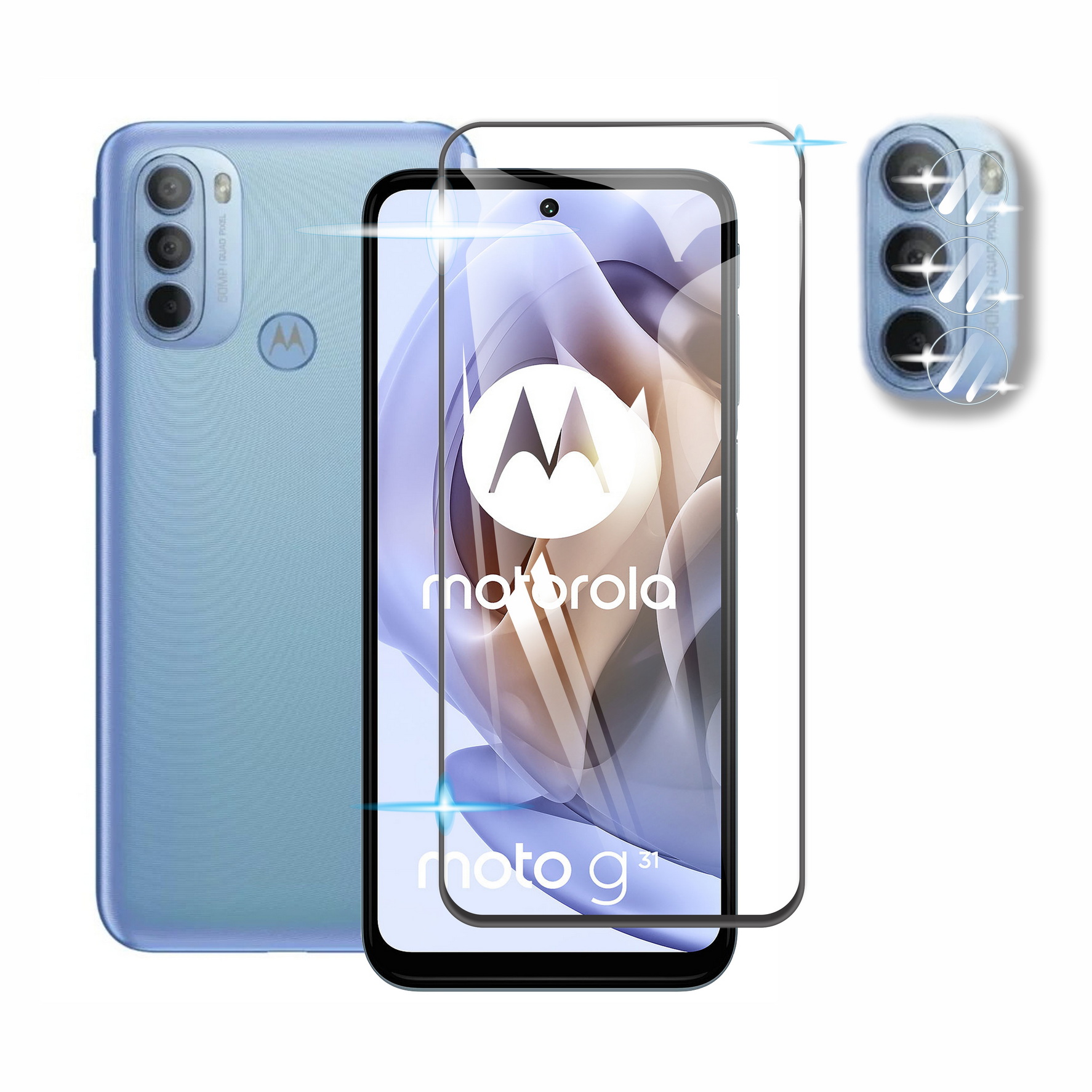 Coque Rigide Transparente Cristal Pour Motorola K1 - Protection 360 - Modèle Diam's Bleu
