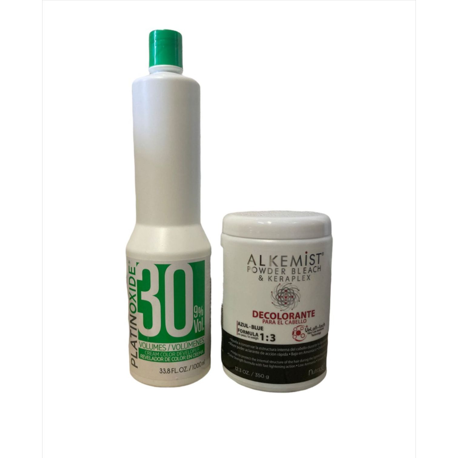 Nutrapel Alkemist set decolorante azul 350g + peroxido 30vol